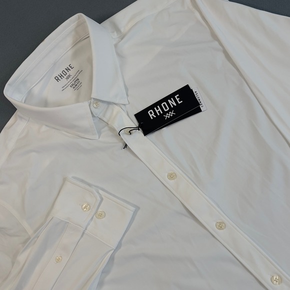 Rhone Commuter Mens Slim Fit Button Up Shirt White Size XXL - Picture 1 of 8